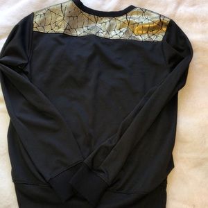 T-Bags Gold sweatshirt w pleather detail in front